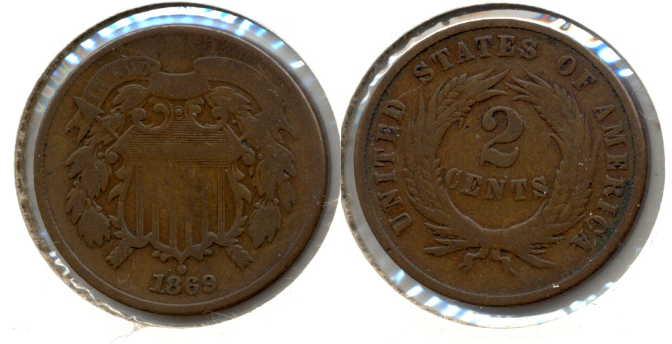 1869 Two Cent Piece Good-4 a