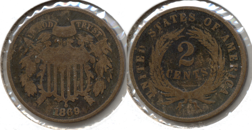 1869 Two Cent Piece Good-4 d