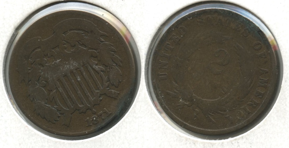 1871 Two Cent Piece AG-3 #a